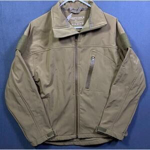 Defcon 5 Coyote Soft Shell Tactical Jacket Men's L Tan TPU 75D Breathable RARE!